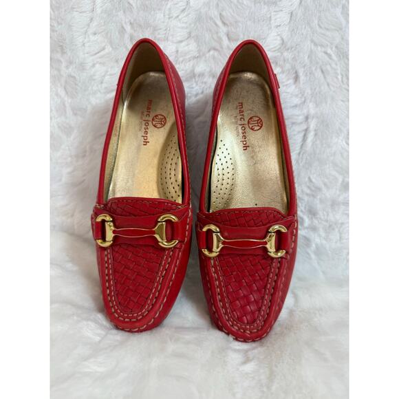 Marc Joseph NY Grand St. Weave Red Leather Driving Loafer Slip-On Comfort Shoe 6 - Picture 1 of 10